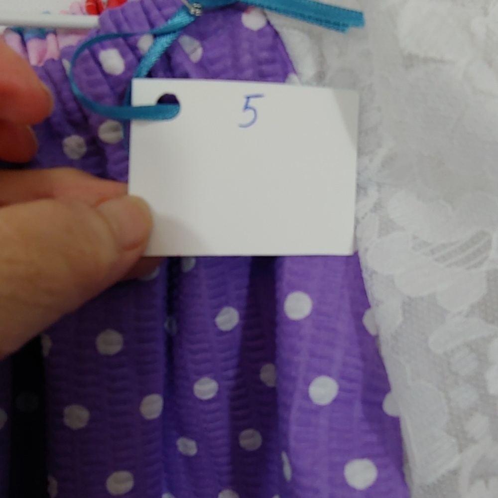 Home Made Sewn By Murray Purple Multi Color Summer Dress Size 5 - Picture 4 of 6